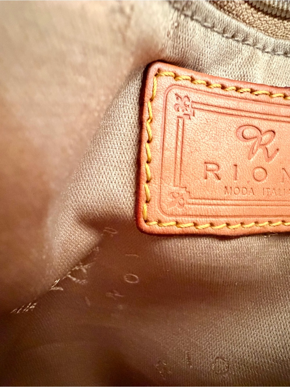 Rioni Moda Italia Signature Monogram Coated Canvas Dome Satchel Bag, Preppy - Picture 14 of 16